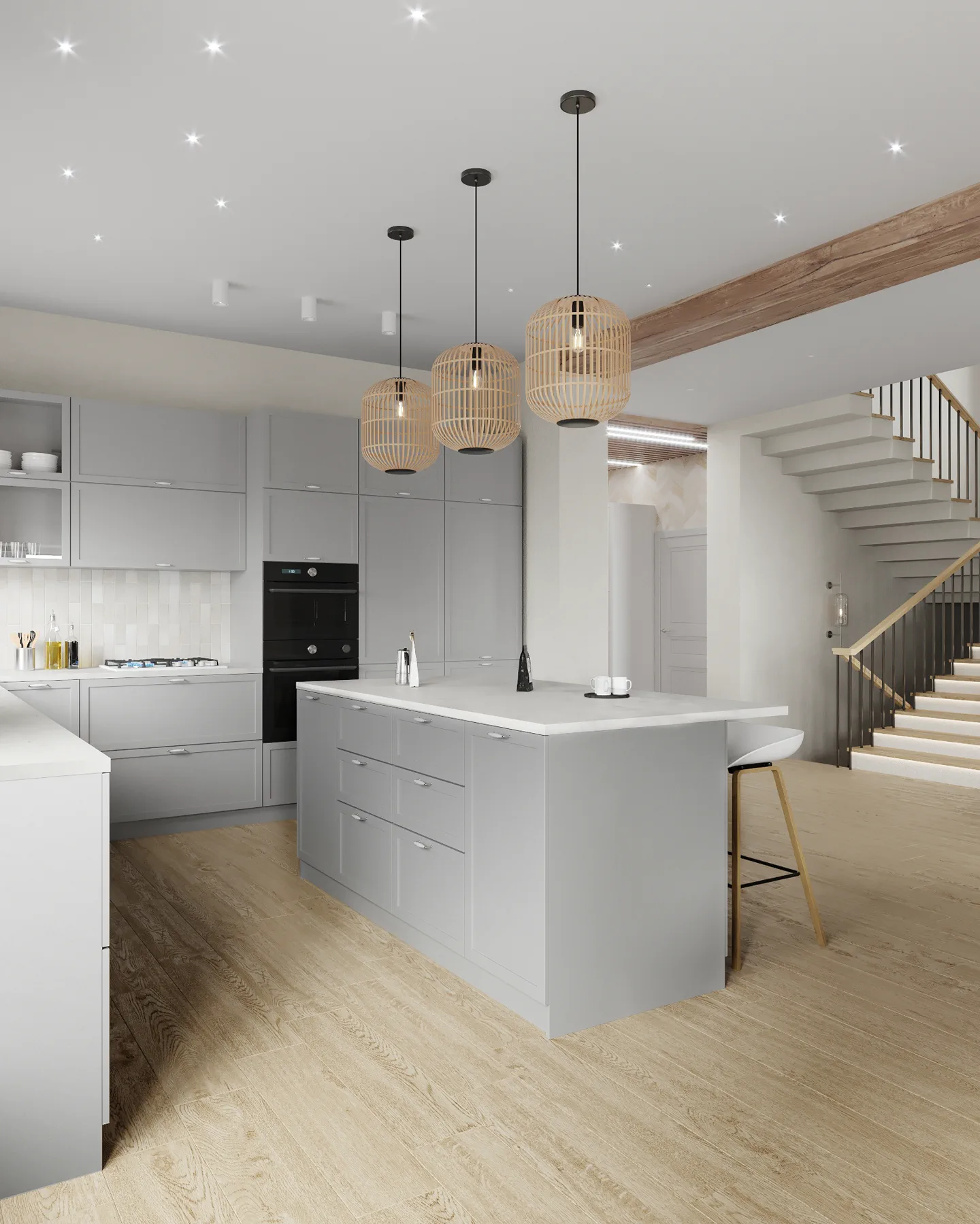 Wheat Ears country house, dining area with wooden table and winter forest view, منطقة موسكو، روسيا